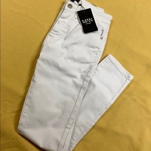Men’s white boohoo skinny jeans